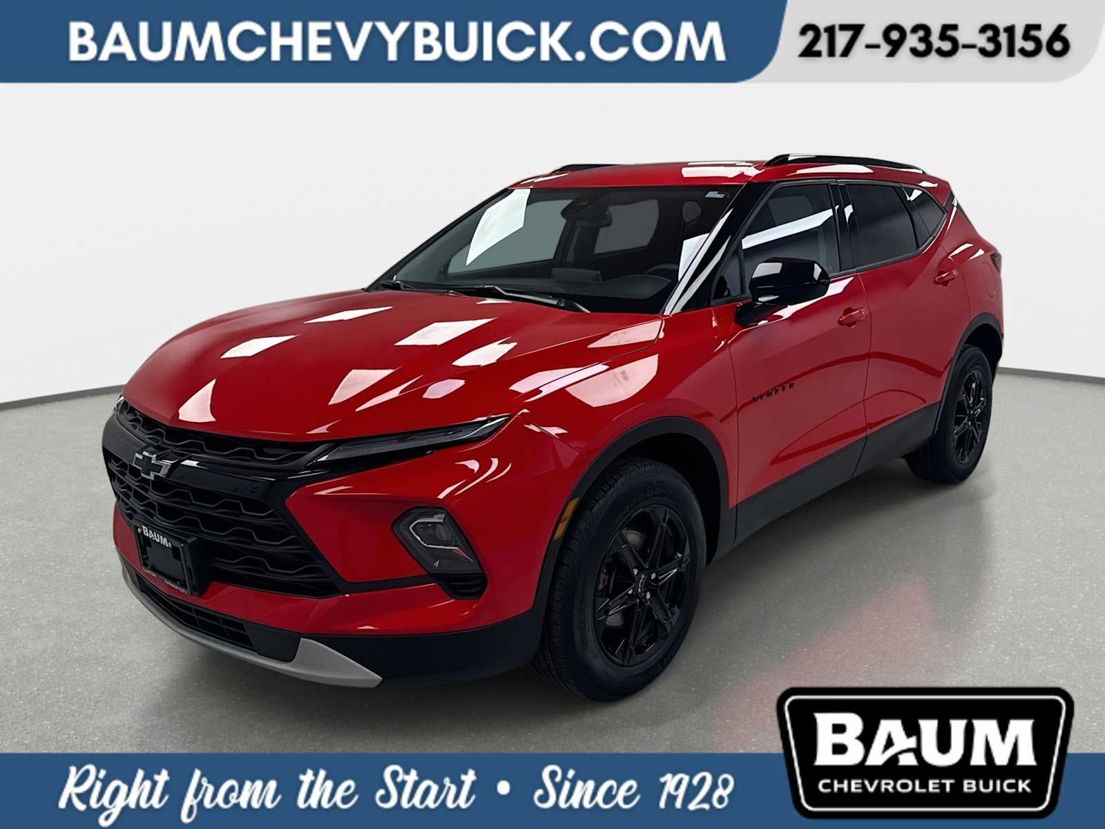 2024 Chevrolet Blazer 2LT in Red Hot — front three-quarter view