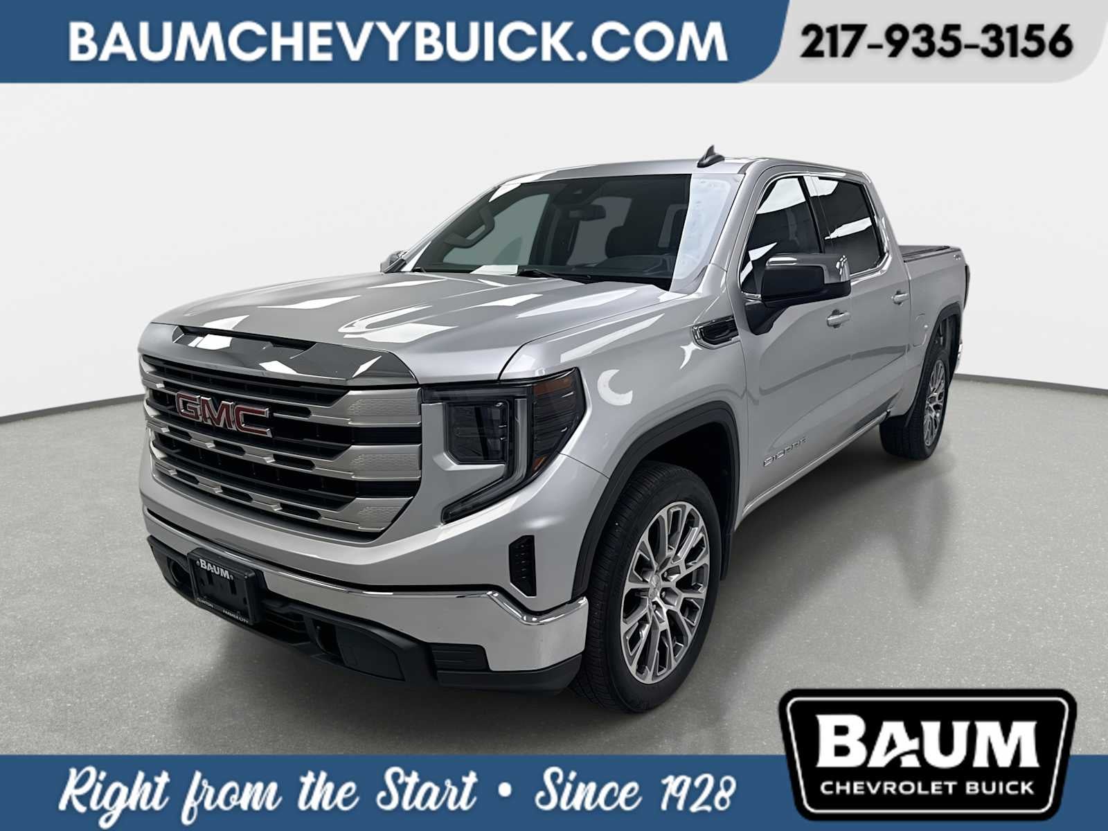2022 GMC Sierra 1500 SLE in Quicksilver Metallic — front three-quarter view