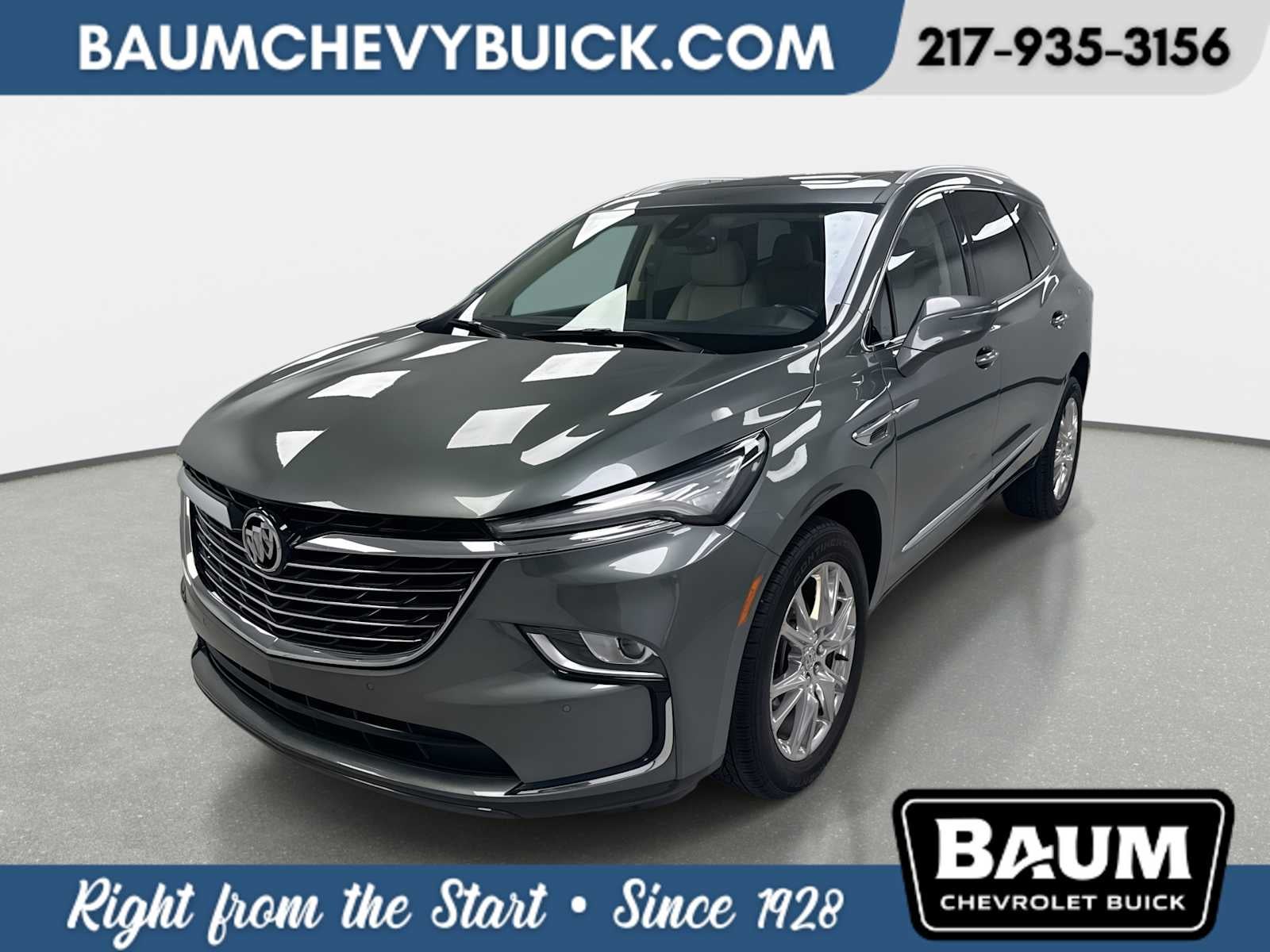 2023 Buick Enclave Essence in Sage Metallic — front three-quarter view