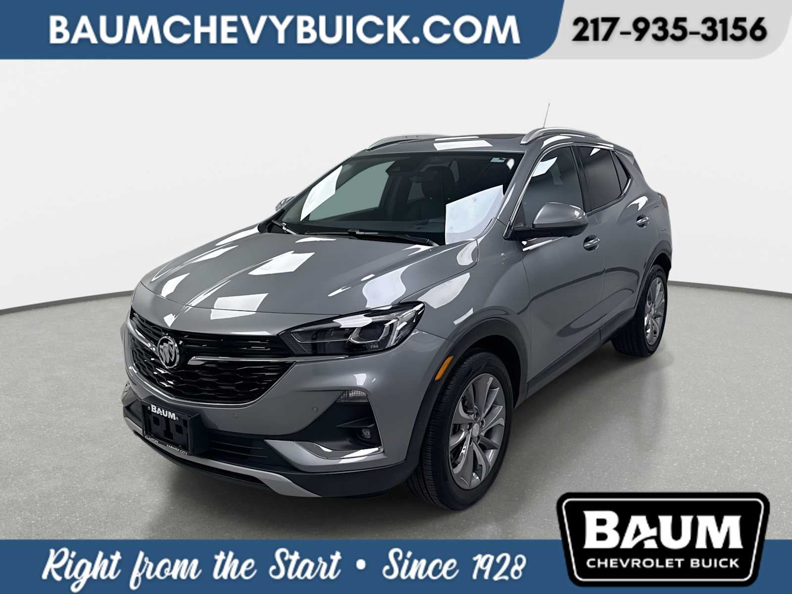 2023 Buick Encore GX Essence in Moonstone Gray Metallic — front three-quarter view