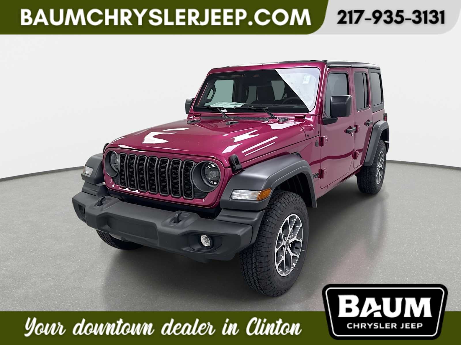 2026 Jeep Wrangler WRANGLER 4-DOOR SPORT S in Tuscadero Pearlcoat — front three-quarter view