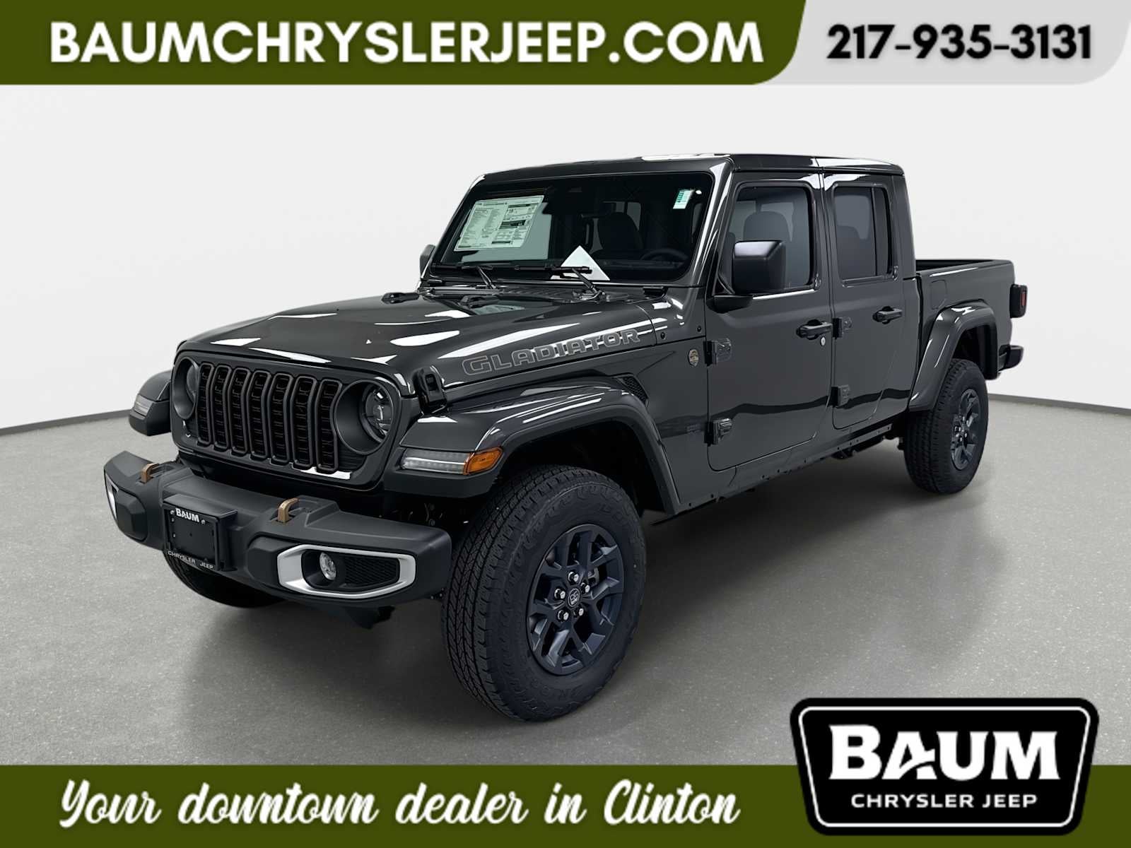 2026 Jeep Gladiator GLADIATOR 85TH ANNIVERSARY EDITION 4X4 in Granite Crystal Metallic Clear-Coat Exterior Paint — front three-quarter view