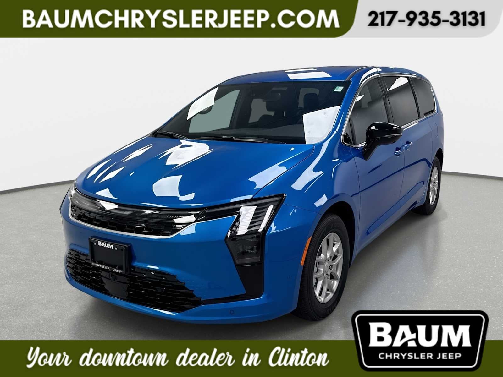 2027 Chrysler Pacifica PACIFICA SELECT in Hydro Blue Pearl-Coat Exterior Paint — front three-quarter view