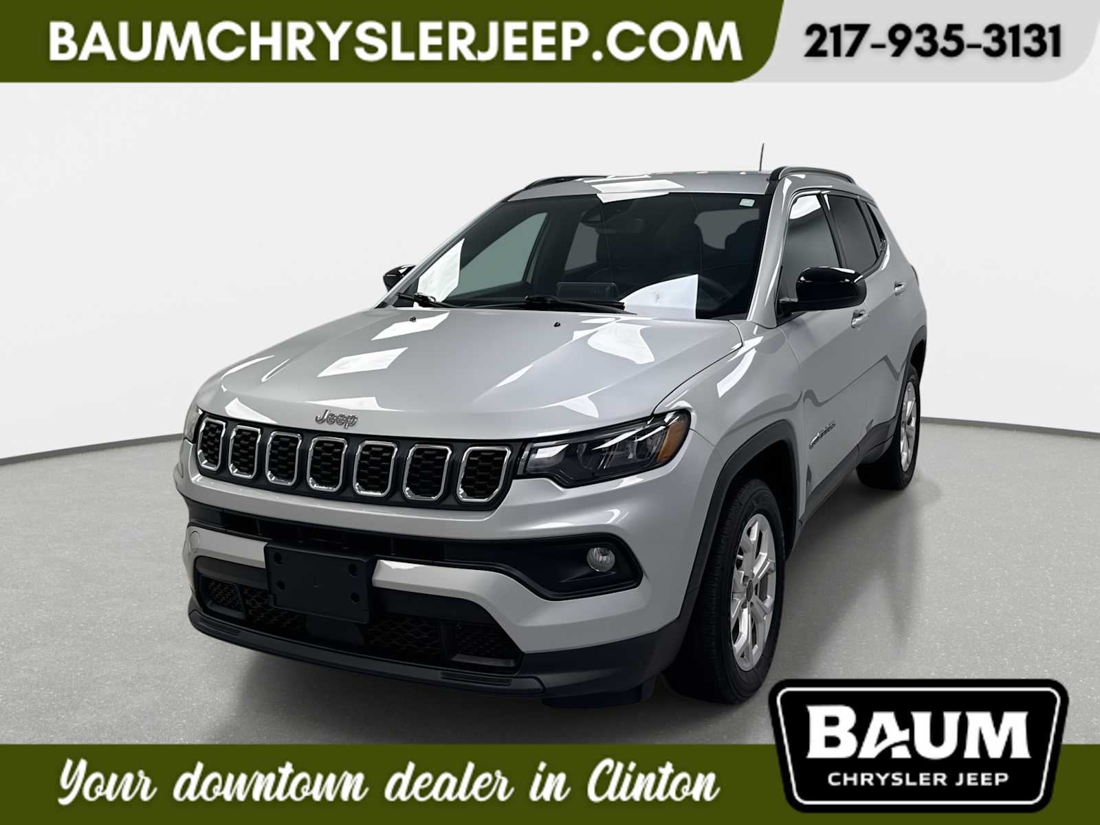 2025 Jeep Compass Latitude 4x4 in Silver Zynith Metallic Clearcoat — front three-quarter view