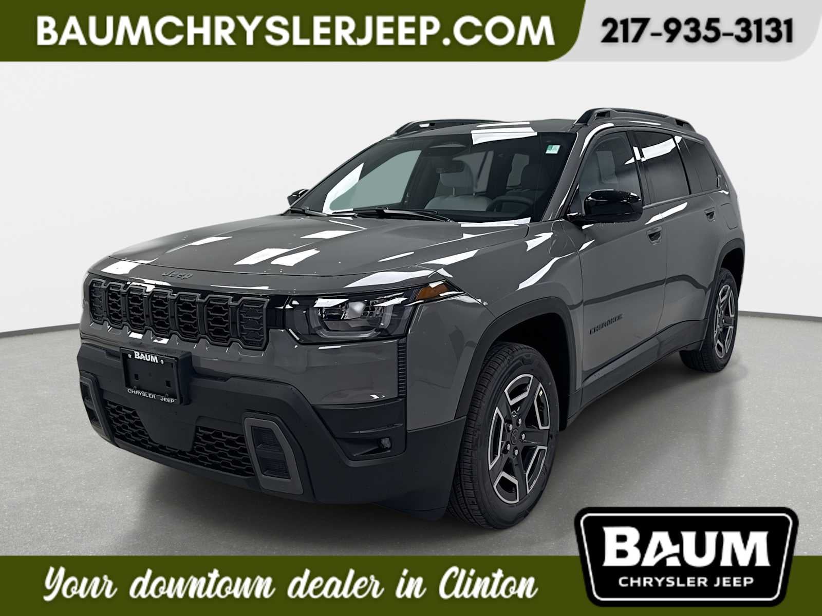 2026 Jeep Cherokee CHEROKEE LAREDO 4X4 in Sting-Gray Clear-Coat Exterior Paint — front three-quarter view