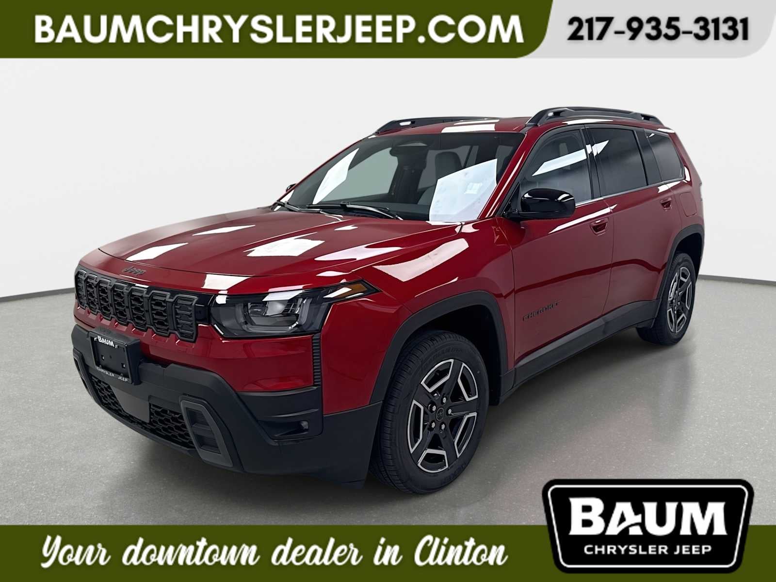 2026 Jeep Cherokee CHEROKEE LAREDO 4X4 in Red Hot Pearl-Coat Exterior Paint — front three-quarter view