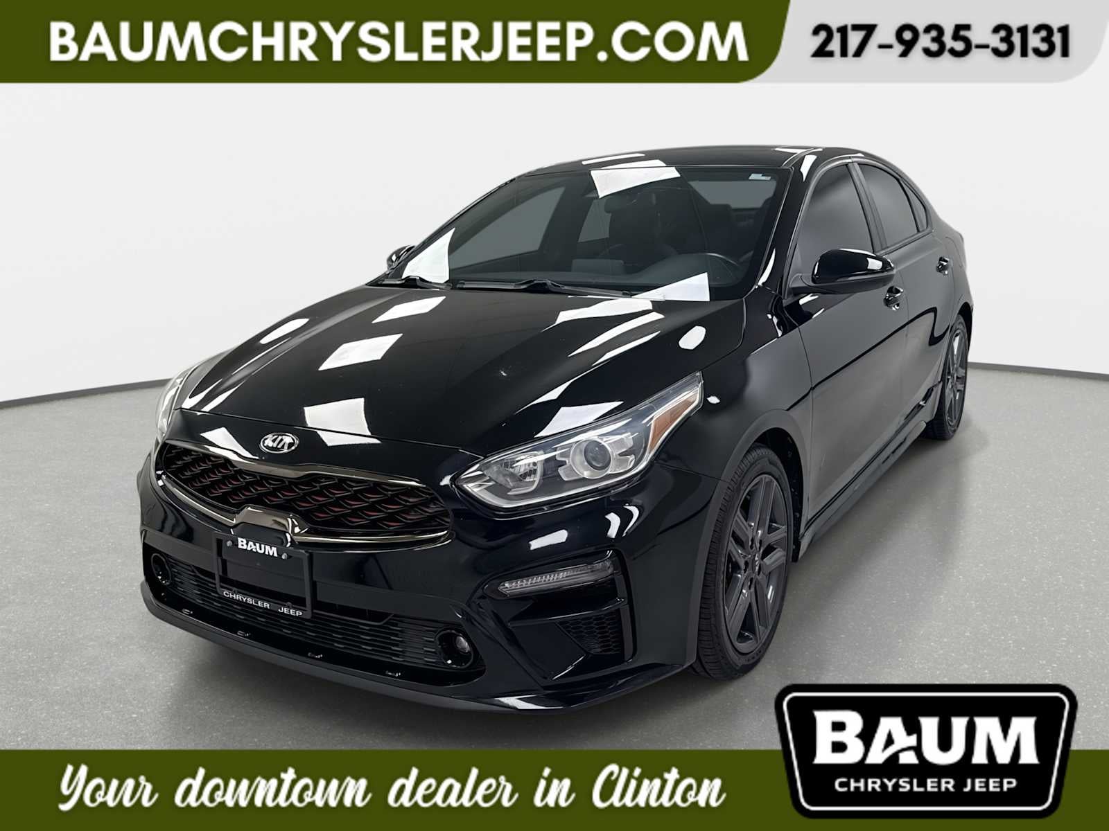 2021 Kia Forte GT-Line in Aurora Black — front three-quarter view